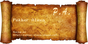 Pekker Alexa névjegykártya